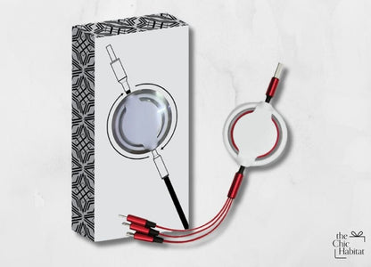 Retract Trio | 3-in-1 Retractable USB Cable -Personalized Gift- The Chic Habitat