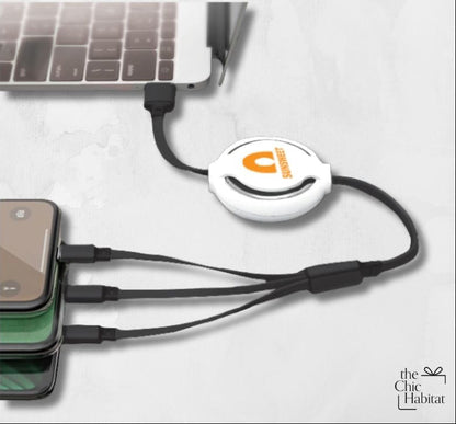 Retract Trio | 3-in-1 Retractable USB Cable -Personalized Gift- The Chic Habitat