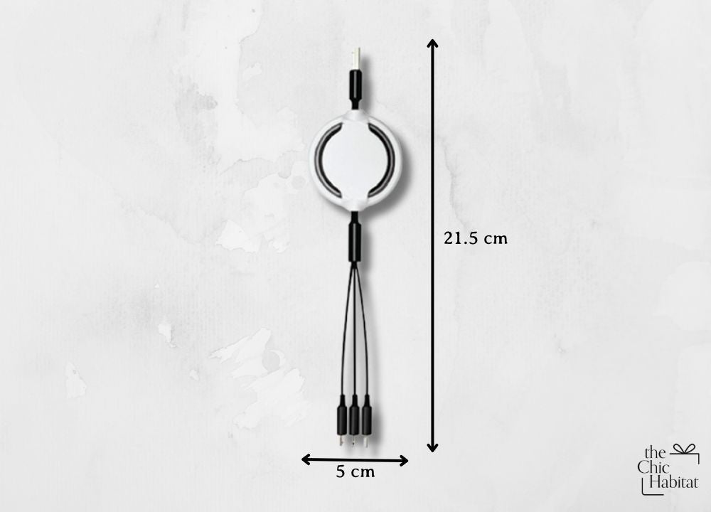 Retract Trio | 3-in-1 Retractable USB Cable -Personalized Gift- The Chic Habitat