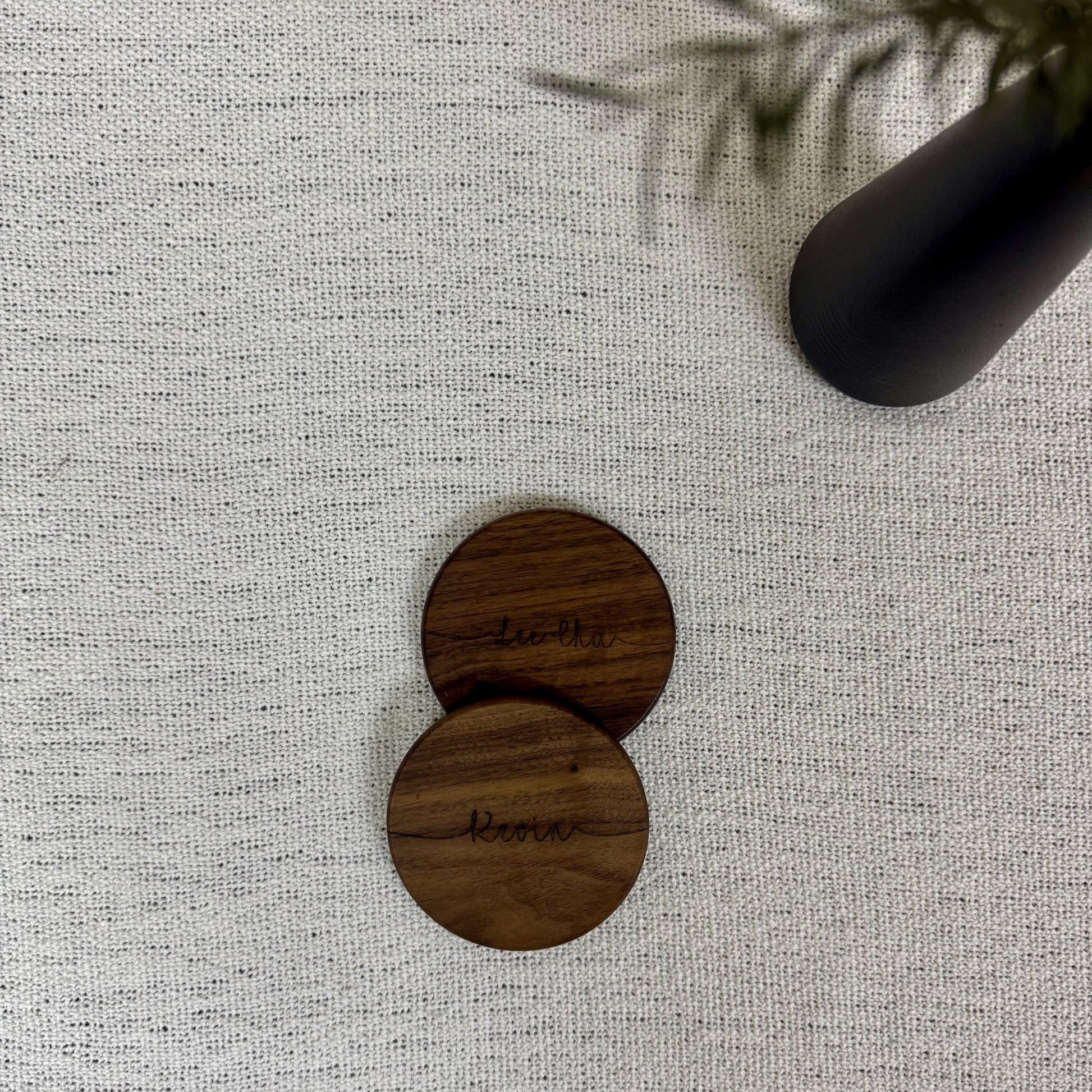 Round Wooden Coaster - Personalized Gift - The Chic Habitat