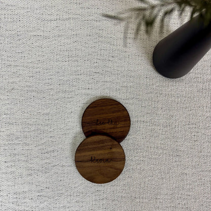 Round Wooden Coaster - Personalized Gift - The Chic Habitat
