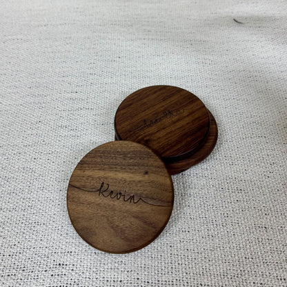 Round Wooden Coaster - Personalized Gift - The Chic Habitat