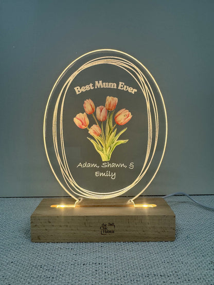 Petals of Love | Mother's Day Nightlight | Color Acrylic LED Night Light