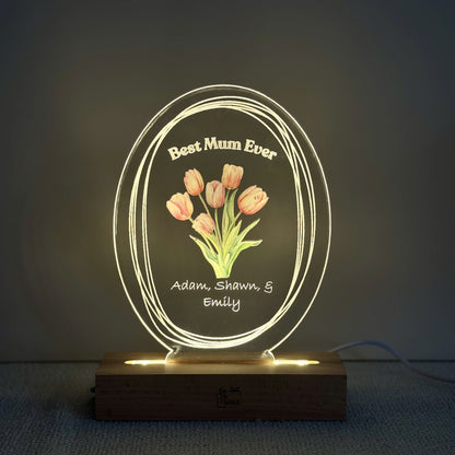 Petals of Love | Mother's Day Nightlight | Color Acrylic LED Night Light