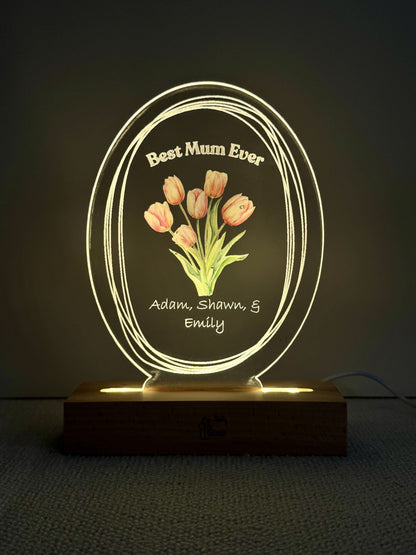 Petals of Love | Mother's Day Nightlight | Color Acrylic LED Night Light