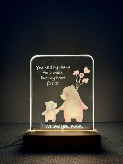 Mama Bear Love | Mother's Day Nightlight | Color Acrylic LED Night Light