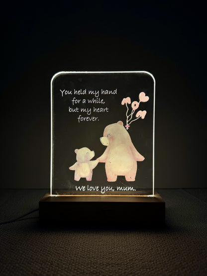 Mama Bear Love | Mother's Day Nightlight | Color Acrylic LED Night Light