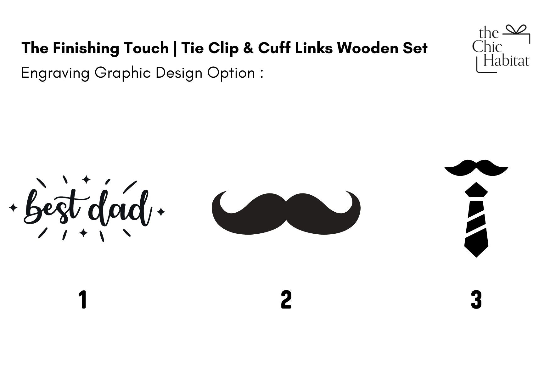 The Finishing Touch | Tie Clip & Cuff Links Set - Personalized Gift - The Chic Habitat