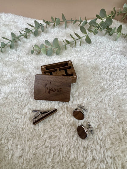 The Finishing Touch | Tie Clip & Cuff Links Set - Personalized Gift - The Chic Habitat