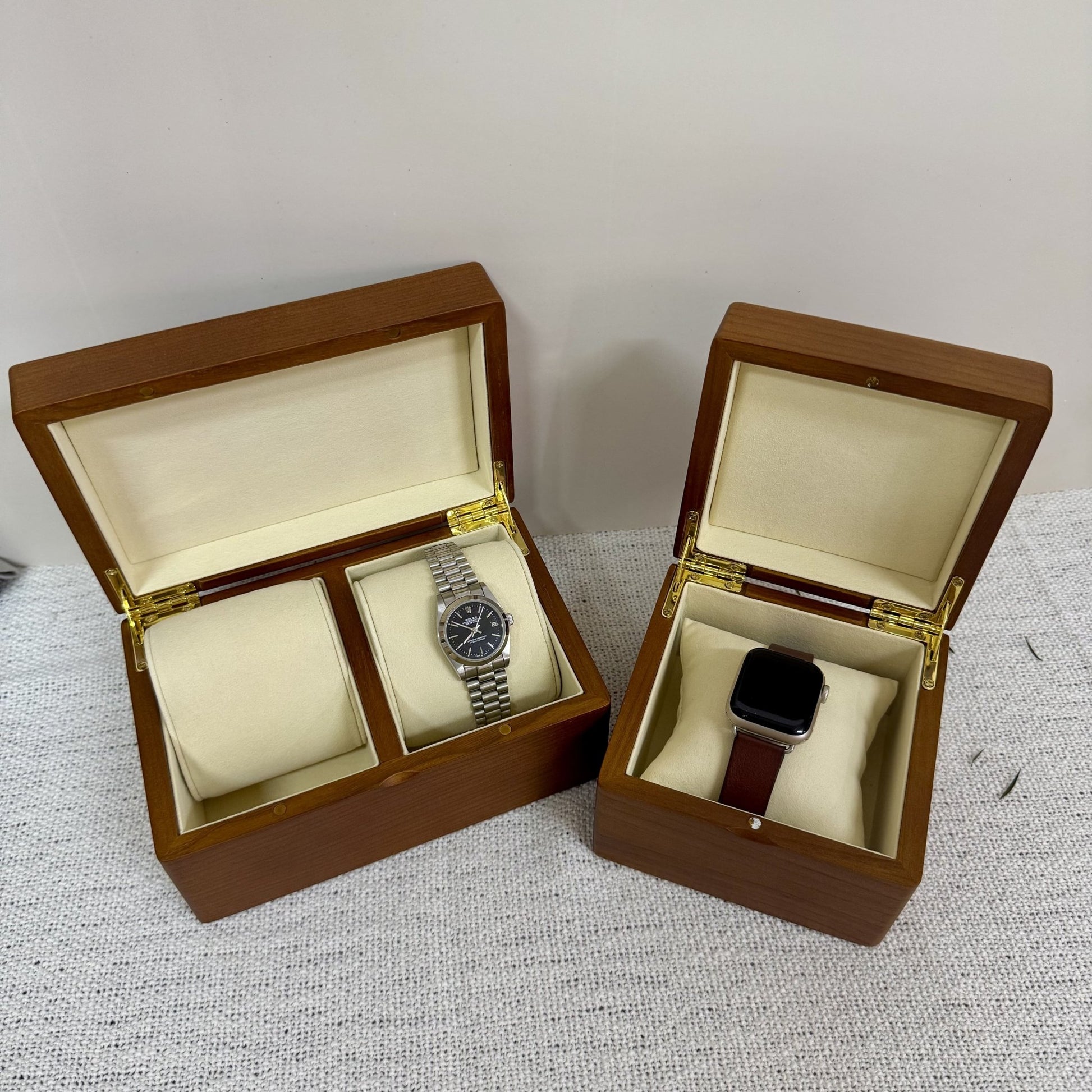 The Keeper Two | Wooden Watch Box Duo - Personalized Gift - The Chic Habitat