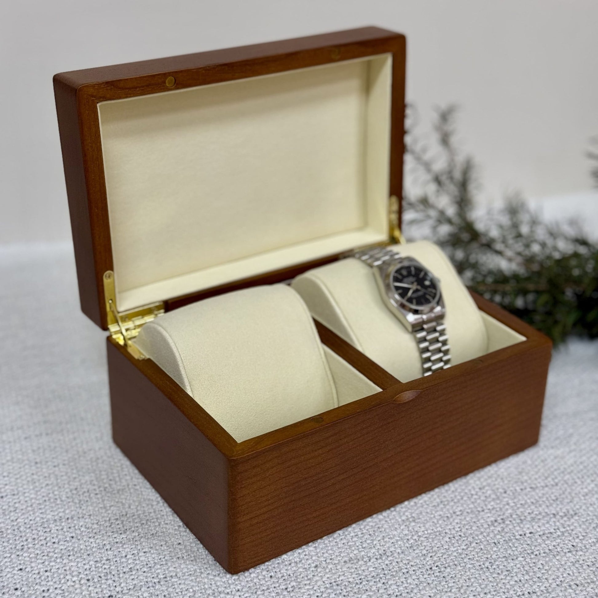 The Keeper Two | Wooden Watch Box Duo - Personalized Gift - The Chic Habitat