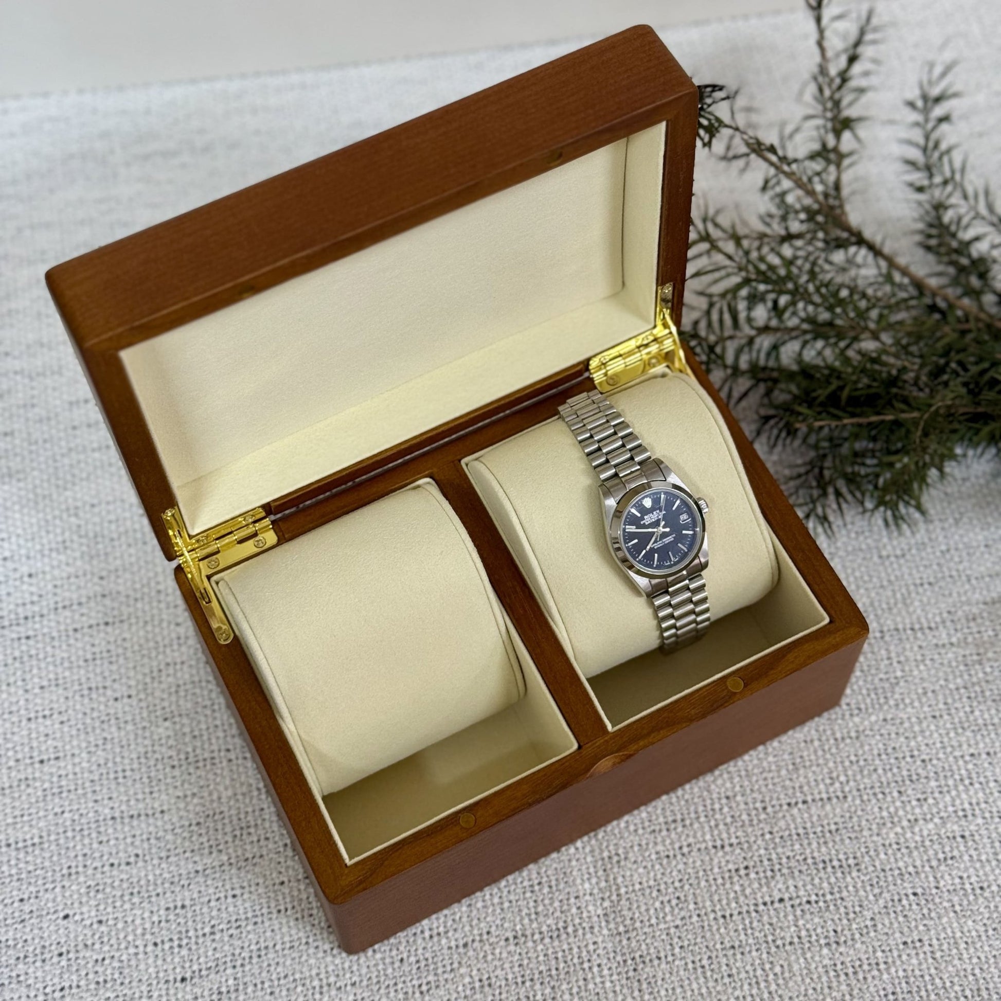 The Keeper Two | Wooden Watch Box Duo - Personalized Gift - The Chic Habitat