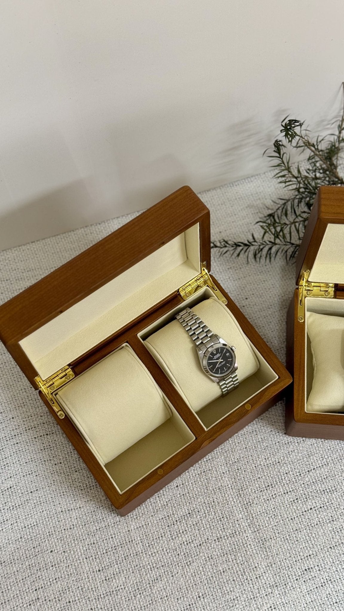 The Keeper Two | Wooden Watch Box Duo - Personalized Gift - The Chic Habitat