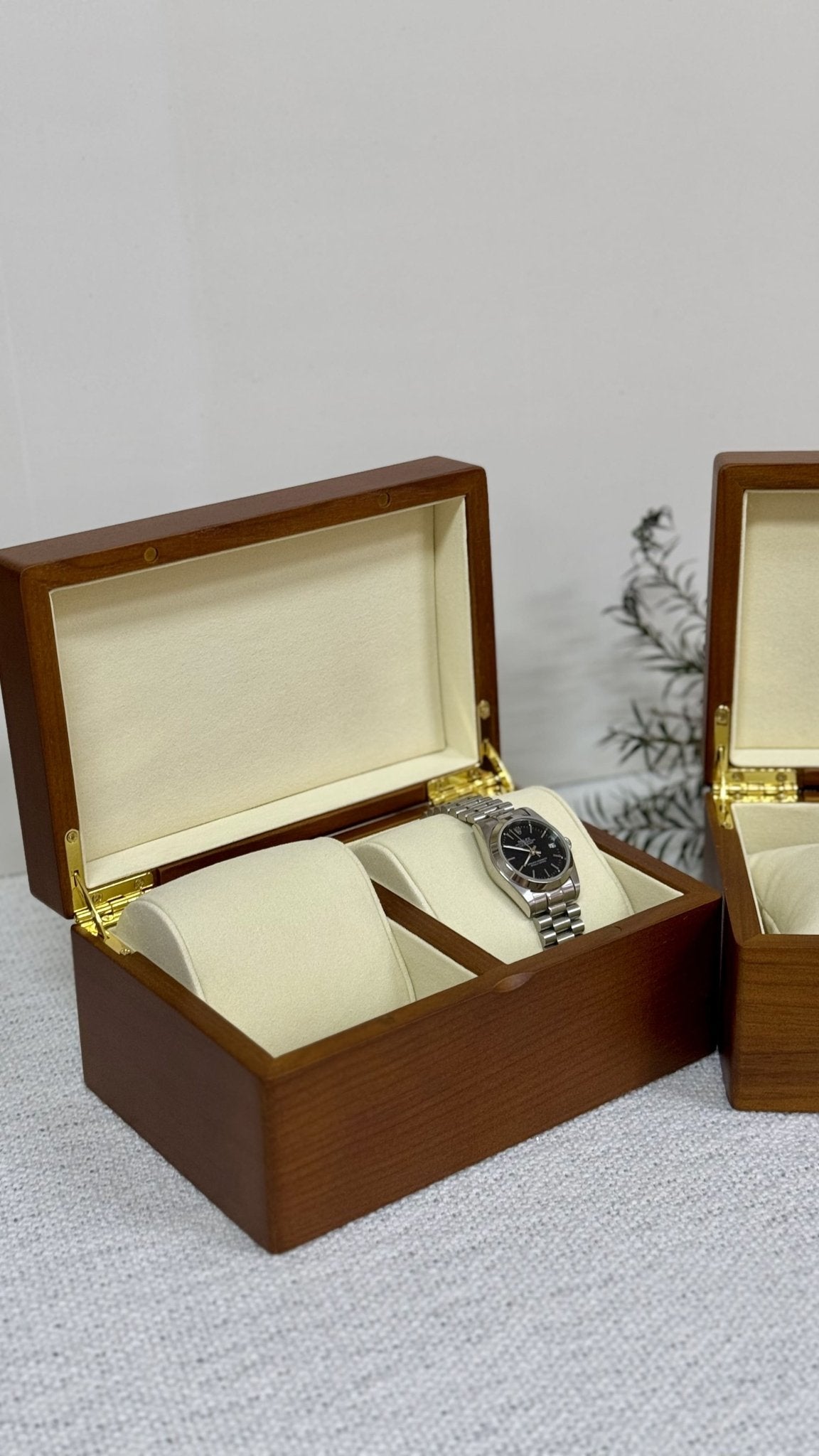 The Keeper Two | Wooden Watch Box Duo - Personalized Gift - The Chic Habitat
