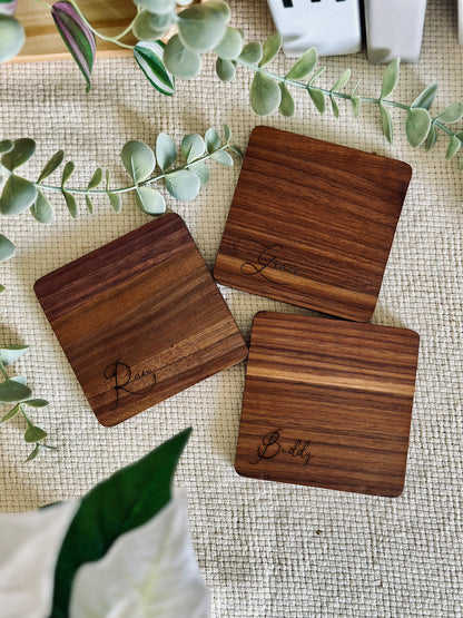 Wooden Coasters Set -- The Chic Habitat