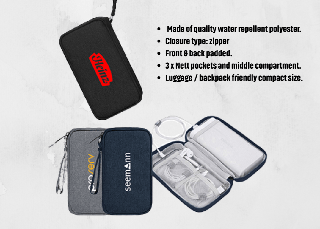 ZipProtect Case | Water‑Repellent Polyester Gadget Pouch - Personalized Gift - The Chic Habitat