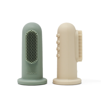 Mushie | Finger Toothbrush 2-Pack - The Chic Habitat