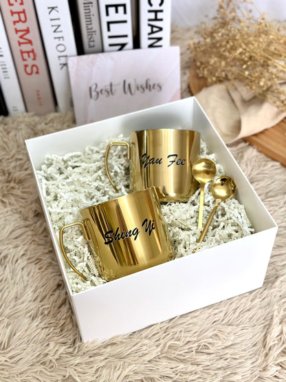 Gift Set | For THEM - Couple Brass Mugs - The Chic Habitat