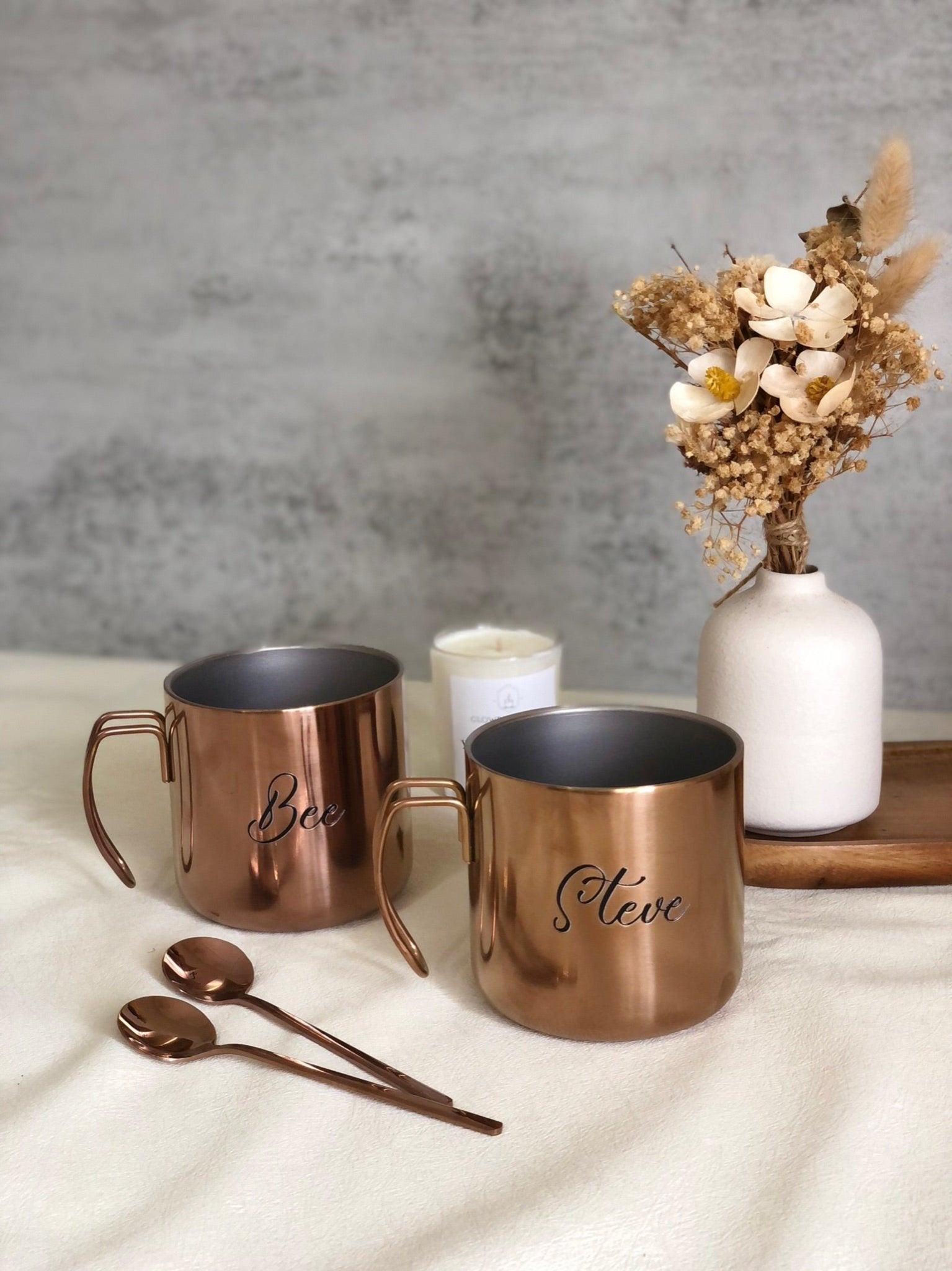 Gift Set | For THEM - Couple Brass Mugs - The Chic Habitat