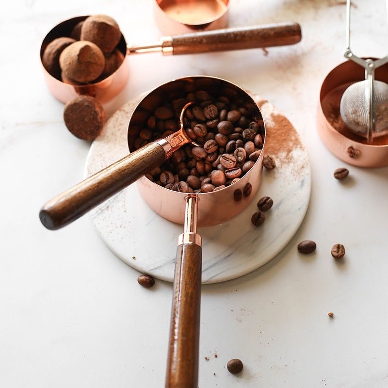 Measuring Cup and Spoon Set with Wood Handle - The Chic Habitat