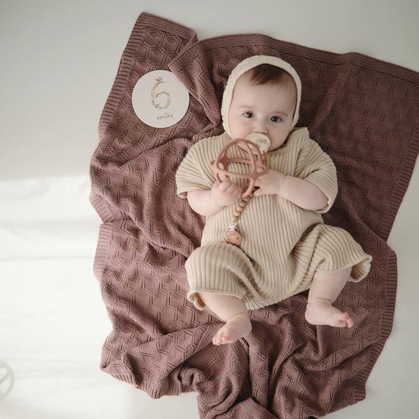 Mushie | Knit Blanket 100% Organic Cotton - The Chic Habitat