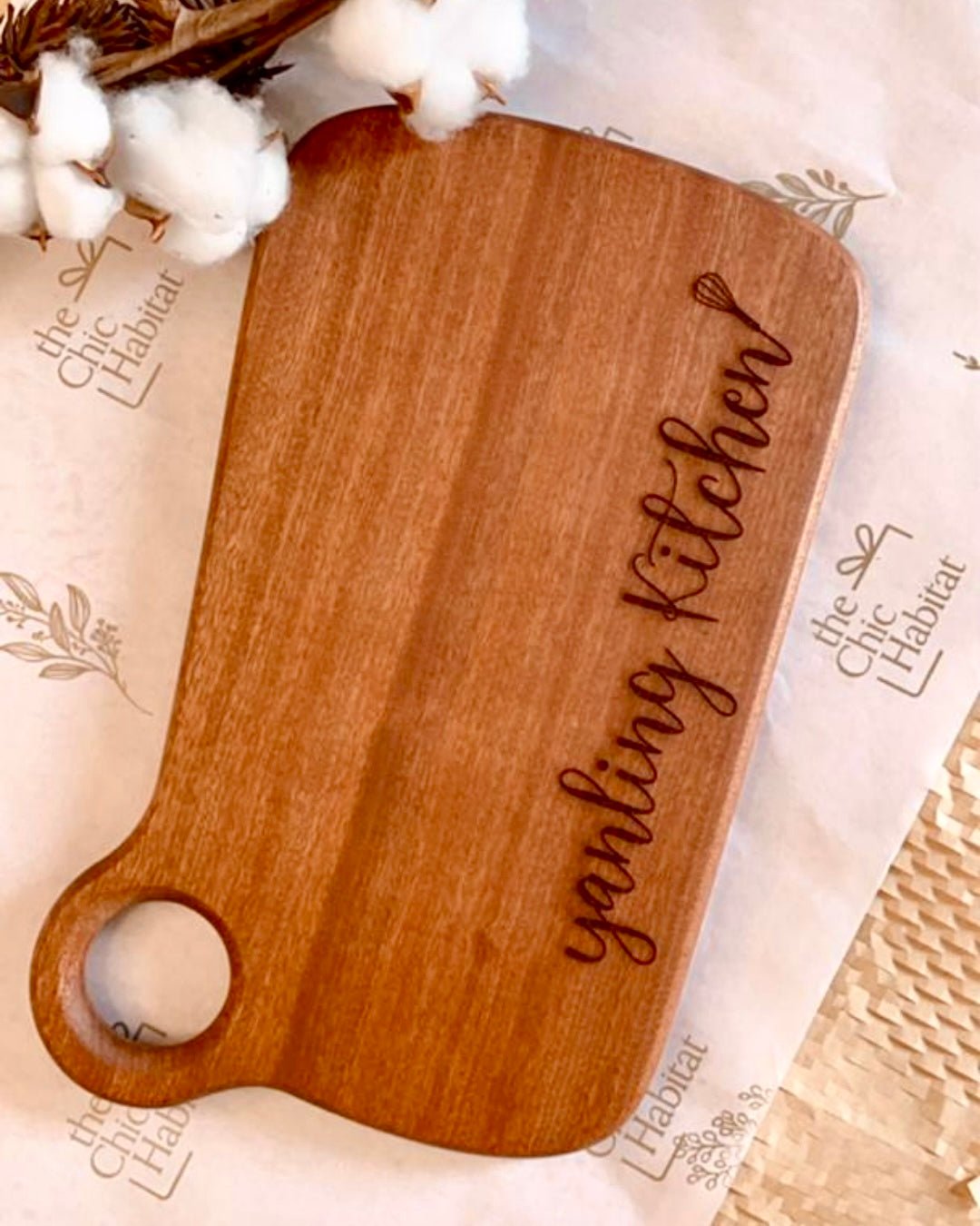 Engraved serving board made from ebony wood with personalized name perfect as wedding gift or housewarming gift