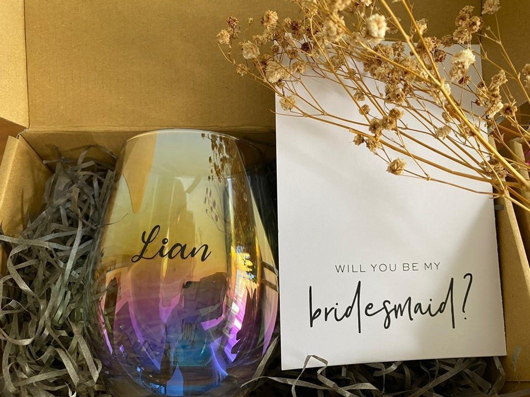 Rainbow Drink Glass with Personalized Name - The Chic Habitat