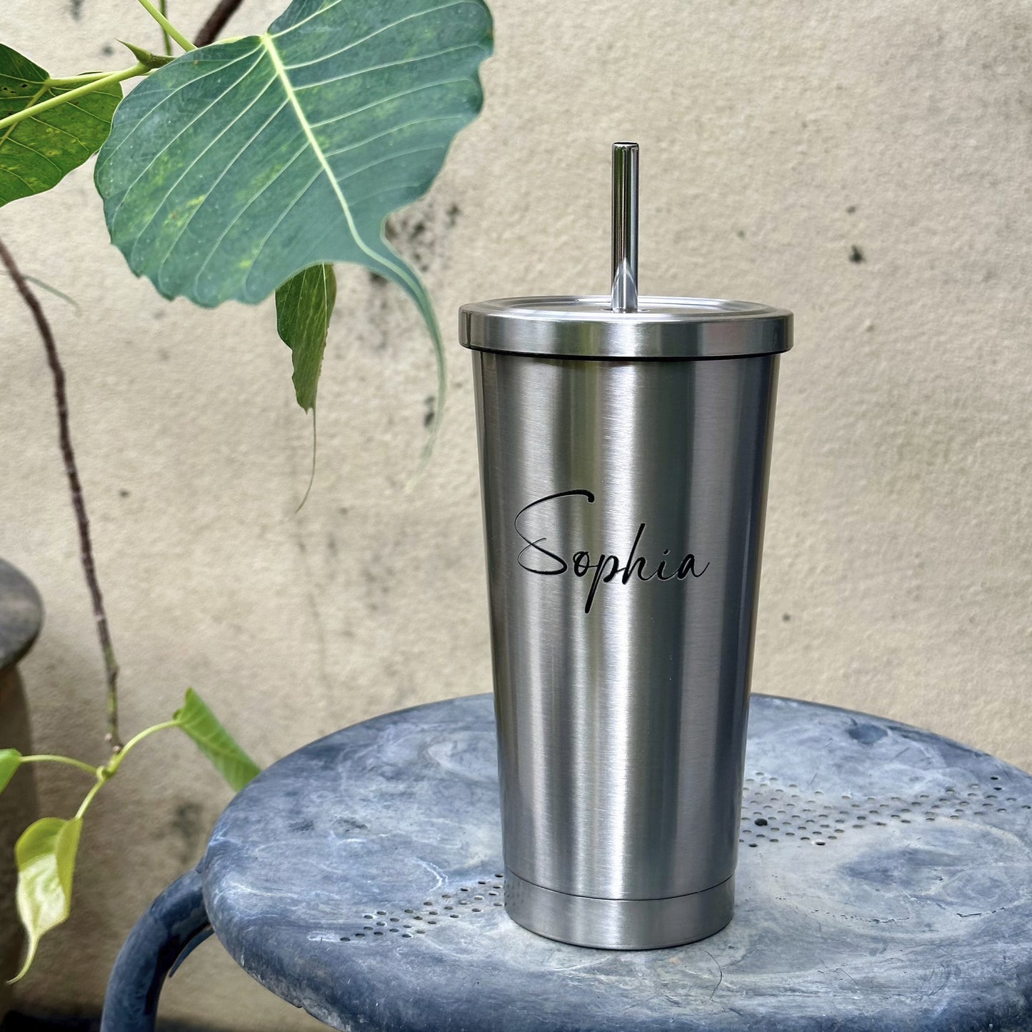 Stainless Steel Tumbler with Straw