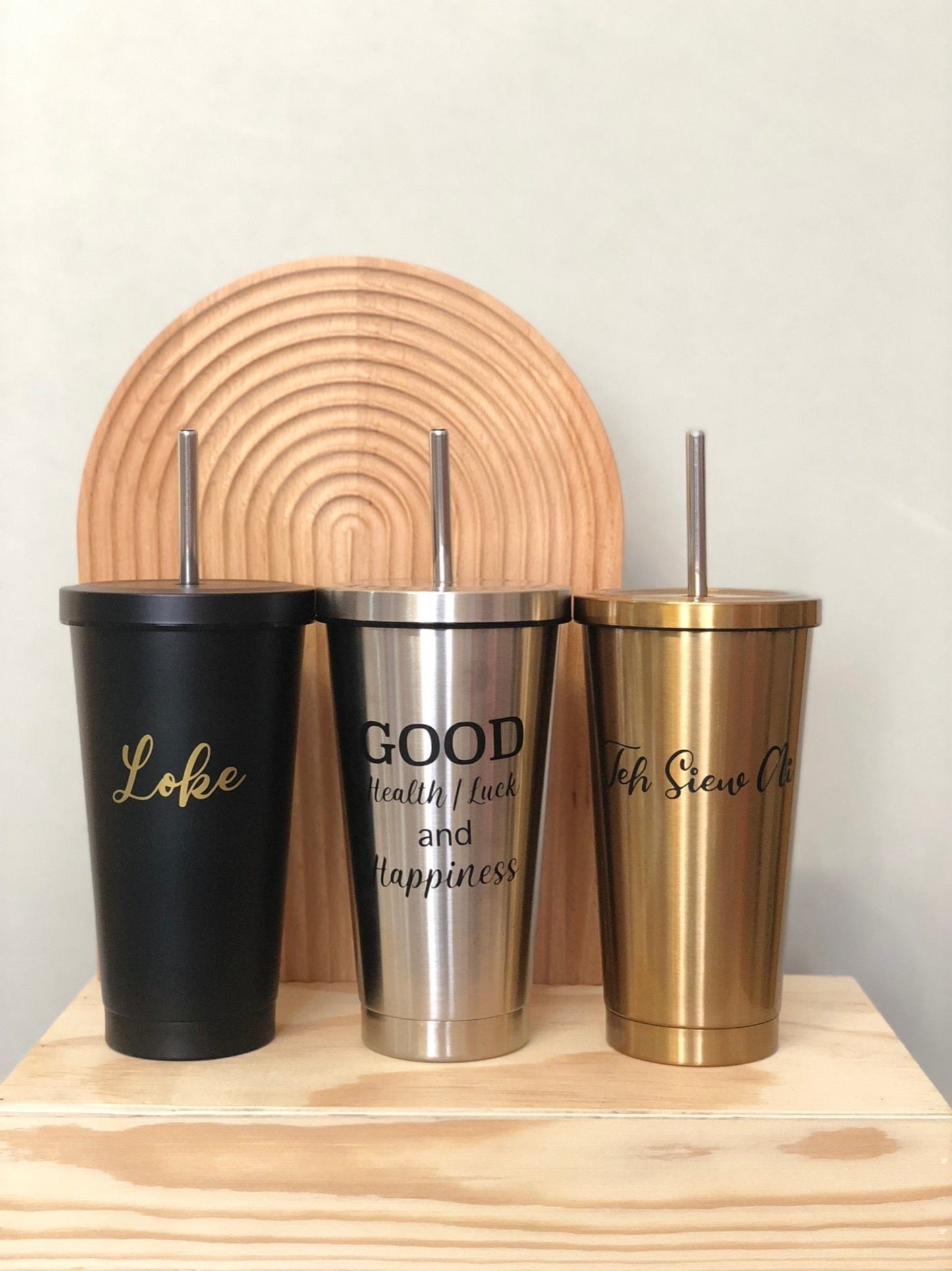 Stainless Steel Tumbler with Straw - The Chic Habitat