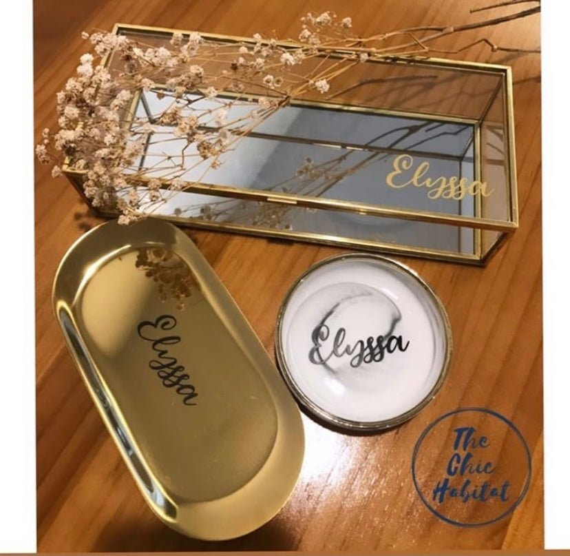 Vanity Glass Box Set with Personalized Name - The Chic Habitat