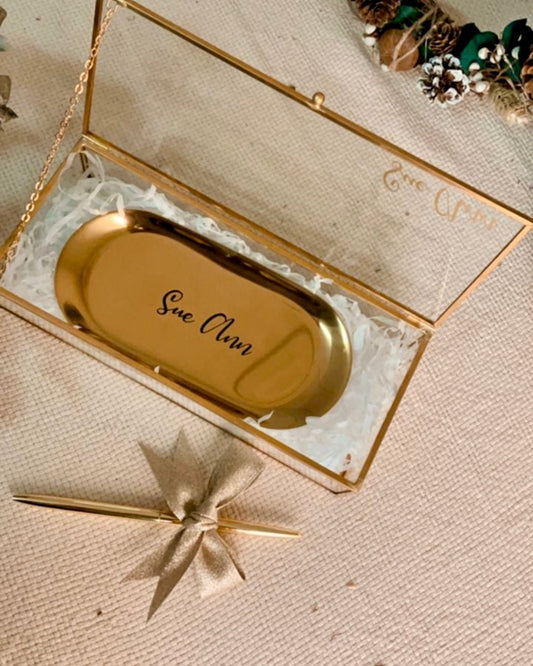 Vanity Glass Box Set with Personalized Name - The Chic Habitat