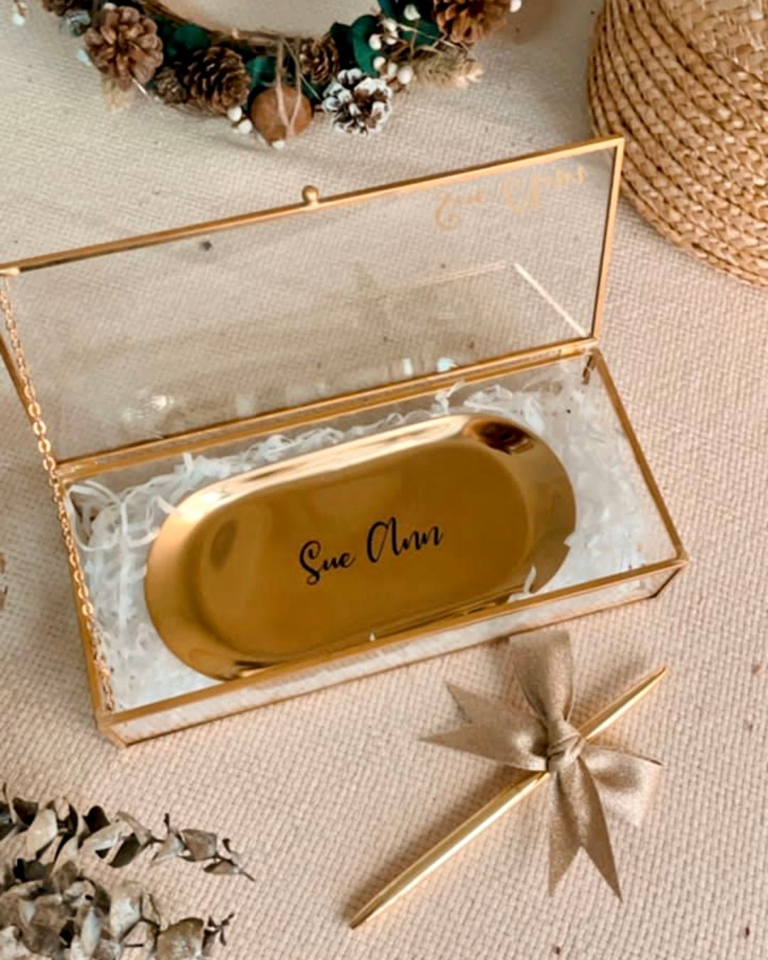 Vanity Glass Box Set with Personalized Name - The Chic Habitat