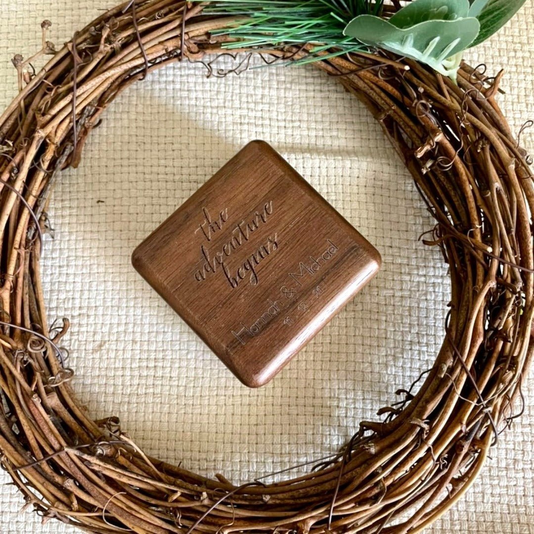 Rustic Ring Box Personalized Wedding Gift - Rustic Wooden Ring Box – The Chic Habitat